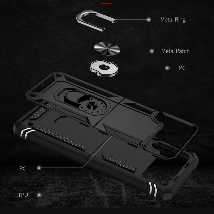 For Samsung Galaxy Z Flip4 Shockproof TPU + PC Protective Case with 360 Degree Rotating Holder(Black)