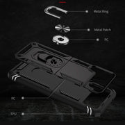 For Samsung Galaxy Z Flip4 Shockproof TPU + PC Protective Case with 360 Degree Rotating Holder(Black)