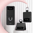 For Samsung Galaxy Z Flip4 Skin Feel Folding Phone Case with Drawstring Key Chain(Black) - free shipping - PMC TechLife - Order now!