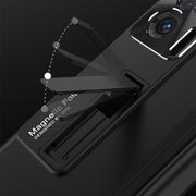 For Honor Magic V GKK Magnetic Hinge Flip Phone Case with Holder(Black)