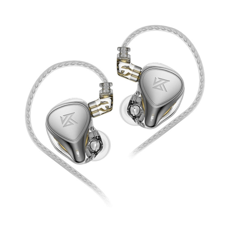 KZ-ZEX PRO 1.2m Electrostatic Coil Iron Hybrid In-Ear Headphones, Style:Without Microphone(Pearl Chrome)