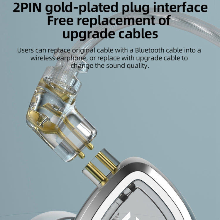 KZ-EDA Balanced Dual Magnetic Dynamic In-Ear Earphone,Length: 1.2m(With Microphone)