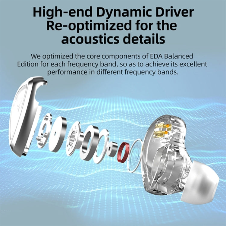 KZ-EDA Balanced Dual Magnetic Dynamic In-Ear Earphone,Length: 1.2m(Without Microphone)