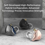 KZ-ZEX 1.2m Electrostatic Dynamic In-Ear Sports Music Headphones, Style:Without Microphone(Black)