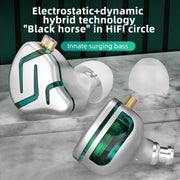KZ-ZES Electrostatic Dynamic Hybrid HIFI In-Ear Headphones,Length: 1.2m(Without Microphone)