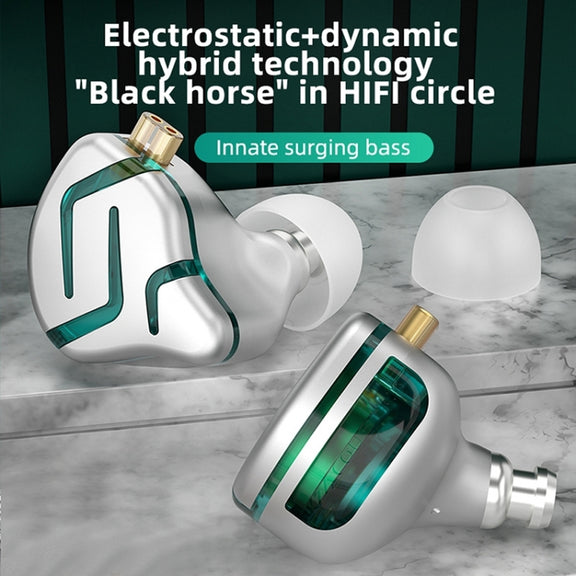 KZ-ZES Electrostatic Dynamic Hybrid HIFI In-Ear Headphones,Length: 1.2m(Without Microphone)