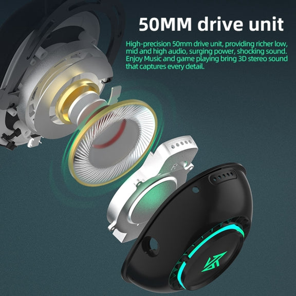 KZ-GP20 Bluetooth/2.4G Dual Mode Gaming RGB Lighting Headphones(Black)