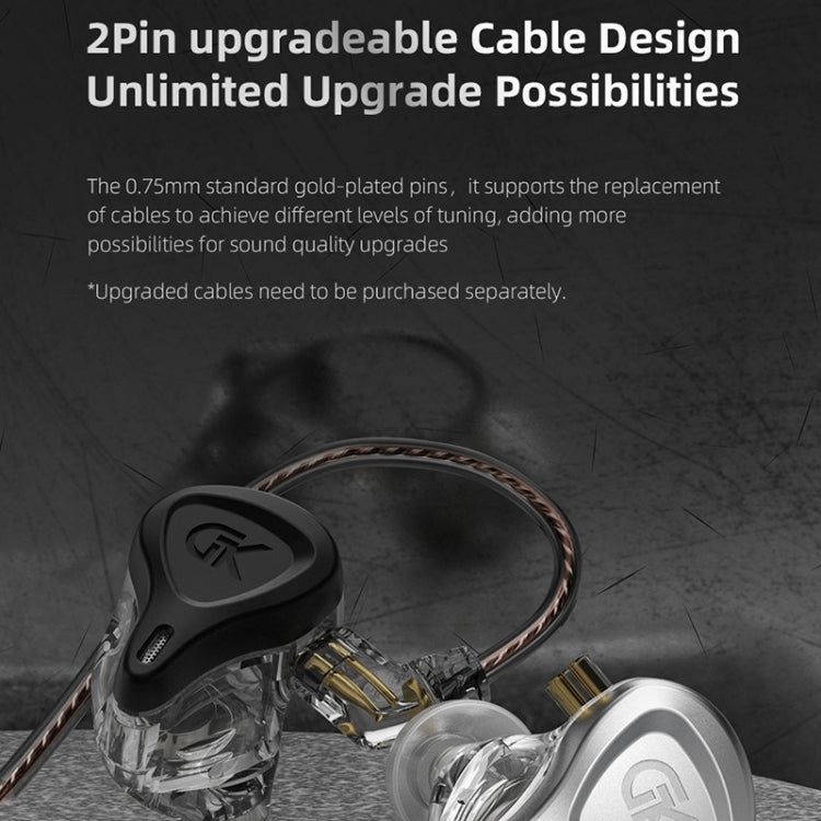 GK G5 1.25m Dynamic Subwoofer HiFi In-Ear Headphones, Style:With Microphone(Silver)