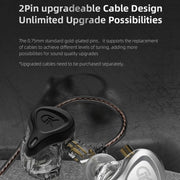 GK G5 1.25m Dynamic Subwoofer HiFi In-Ear Headphones, Style:With Microphone(Silver)