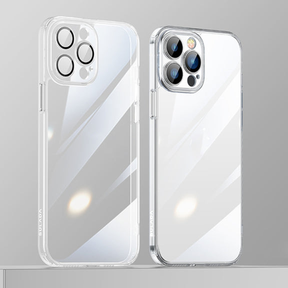 For iPhone 13 Pro SULADA Crytal Steel Series Diamond Glass + TPU Phone Case (Transparent)