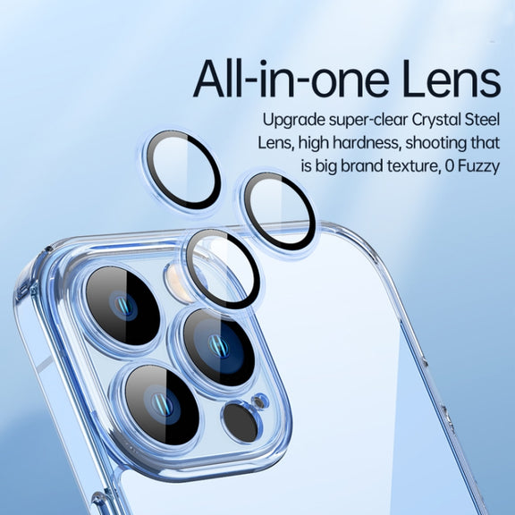 For iPhone 13 Pro SULADA Crytal Steel Series Diamond Glass + TPU Phone Case (Transparent)