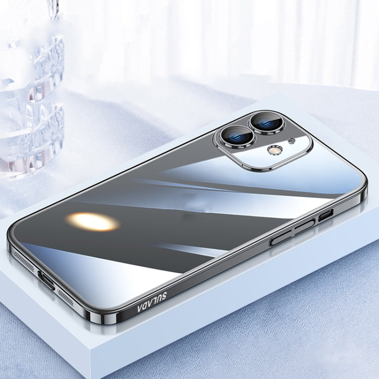 For iPhone 12 SULADA JINGJIA Series Lens Protector PC Phone Case(Black)
