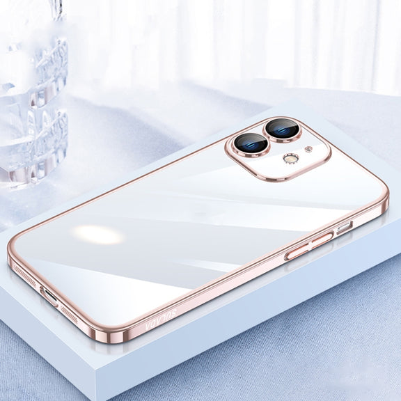 For iPhone 12 SULADA JINGJIA Series Lens Protector PC Phone Case(Pink)