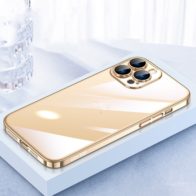 For iPhone 12 Pro SULADA JINGJIA Series Lens Protector PC Phone Case(Gold)