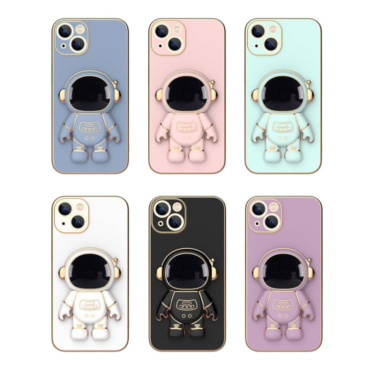 For iPhone 11 Plating Astronaut Holder Phone Case (Purple)
