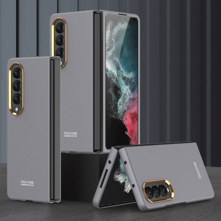 For Samsung Galaxy Z Fold4 GKK Ultra-thin Electroplating Lens Frame Phone Case(Grey)