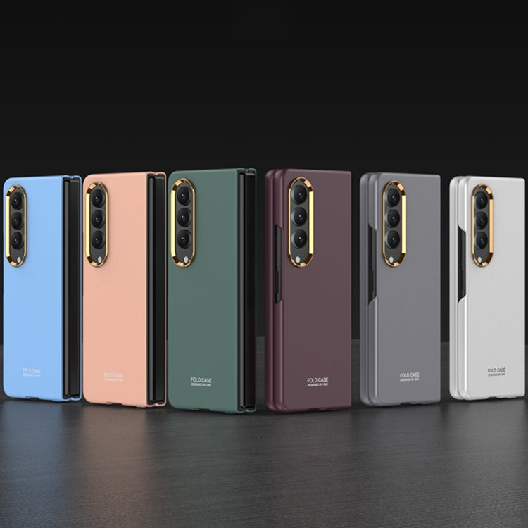 For Samsung Galaxy Z Fold4 GKK Ultra-thin Electroplating Lens Frame Phone Case(Grey)