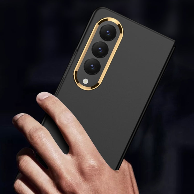 For Samsung Galaxy Z Fold4 GKK Ultra-thin Electroplating Lens Frame Phone Case(Grey)