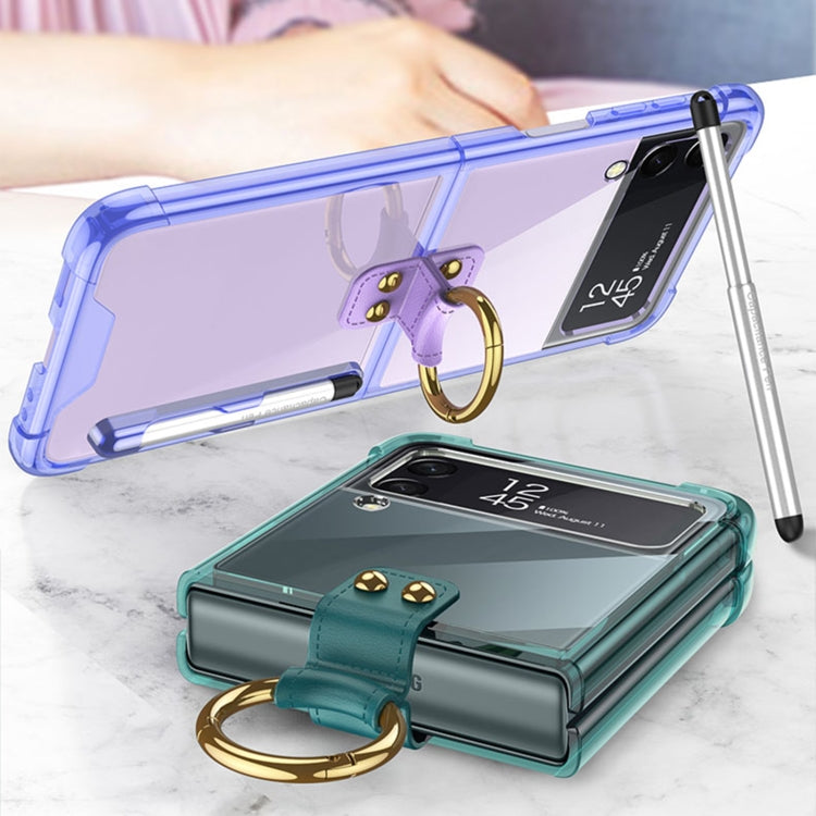 For Samsung Galaxy Z Flip4 GKK Airbag Protective Phone Case with Ring & Pen(Black)