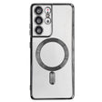 For Samsung Galaxy S22 5G Electroplated Frame MagSafe Magnetic Phone Case(Black) - Galaxy S22 5G Cases by PMC TechLife | Online Shopping South Africa | PMC TechLife