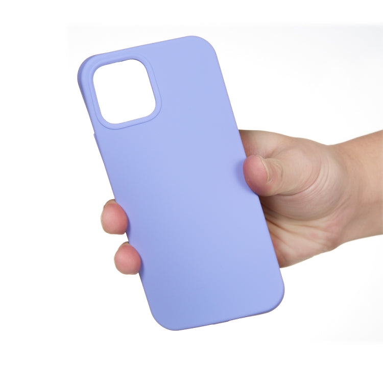 For iPhone 14 Pro Max Solid Color Silicone Phone Case (Purple)