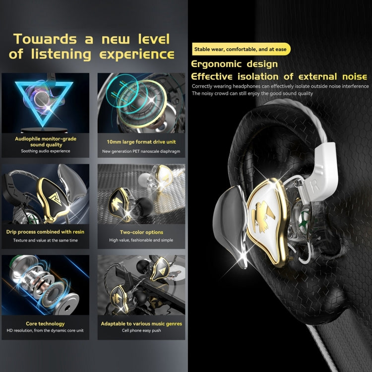 QKZ AK6-Ares Sports In-ear HIFI Wired Control Earphone with Mic(Black)