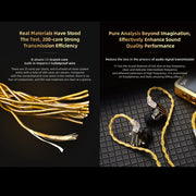 QKZ T1 8 Core TC Silver Plated 3.5mm 0.75mm 2PIN HIFI Earphone Update Cable(Yellow)