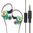 QKZ AK3 FiLe In-ear Subwoofer Wire-controlled Earphone with Mic(Cyan) - In Ear Wired Earphone by QKZ | Online Shopping South Africa | PMC TechLife