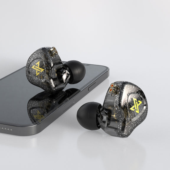 QKZ AK6 MAX In-ear Dynamic Subwoofer Wire-controlled Earphone, Version:Standard Version(Transparent Black)