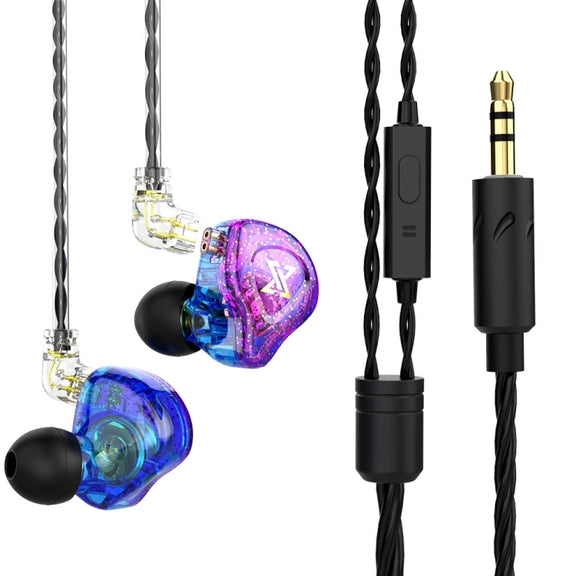 QKZ AK6 MAX In-ear Dynamic Subwoofer Wire-controlled Earphone, Version:with Mic Version(Colorful)