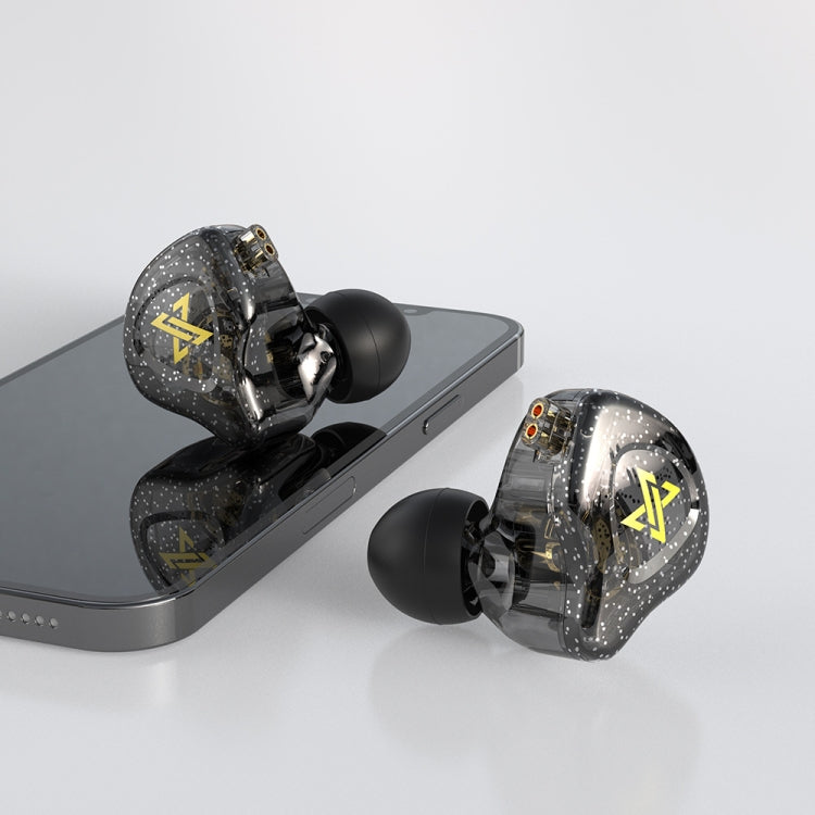 QKZ AK6 MAX In-ear Dynamic Subwoofer Wire-controlled Earphone, Version:with Mic Version(Transparent Black)