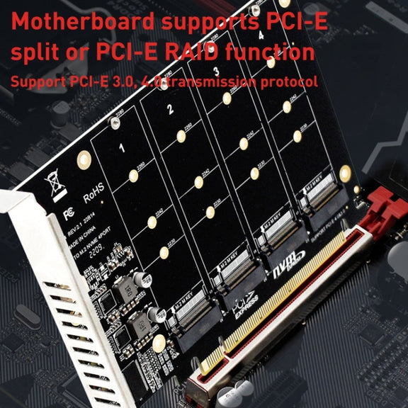 PH44 NVME 4 Disk Array Card PCI-E Signal Split Array Card