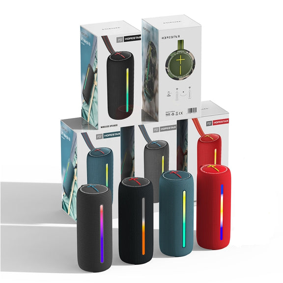 HOPESTAR P37 Outdoor Portable RGB Light Water-resistant Wireless Bluetooth Speaker(Red)