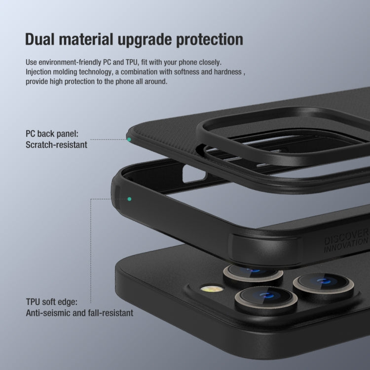 For iPhone 14 Pro Max NILLKIN Frosted Shield Pro PC + TPU Phone Case (Black)