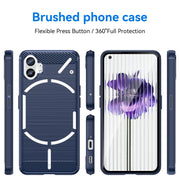 For Nothing Phone 1 Brushed Texture Carbon Fiber TPU Phone Case(Blue)