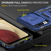 For Samsung Galaxy A12 5G/4G / M12 / F12 Armor PC + TPU Camera Shield Phone Case(Navy Blue)
