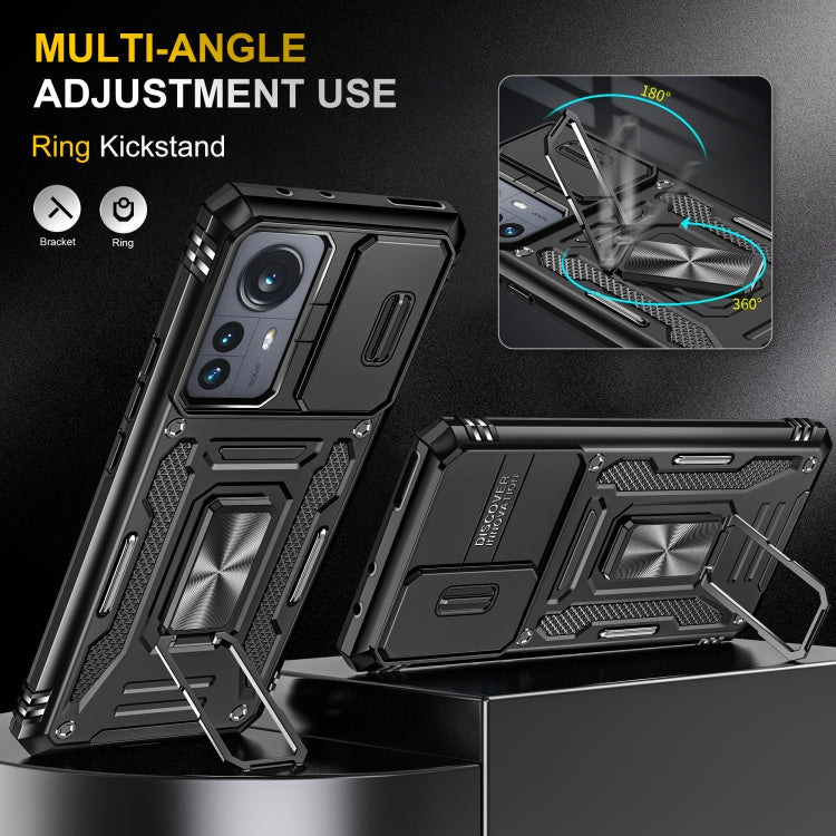For Xiaomi 12 Pro Armor PC + TPU Camera Shield Phone Case(Black)