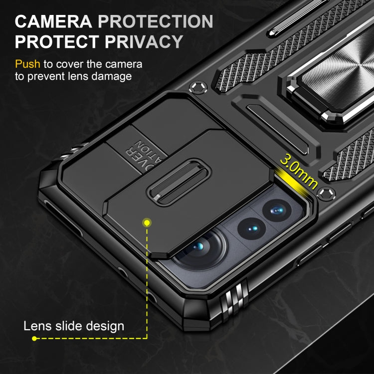 For Xiaomi 12 Pro Armor PC + TPU Camera Shield Phone Case(Black)