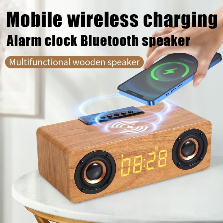K1 Multifunctional Desktop Wooden Bluetooth Speaker Wireless Loudspeaker(Yellow)