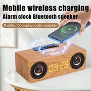K1 Multifunctional Desktop Wooden Bluetooth Speaker Wireless Loudspeaker(Yellow)