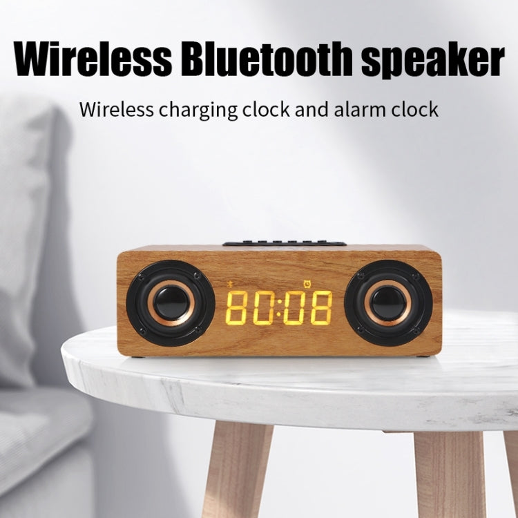 K1 Multifunctional Desktop Wooden Bluetooth Speaker Wireless Loudspeaker(Yellow)