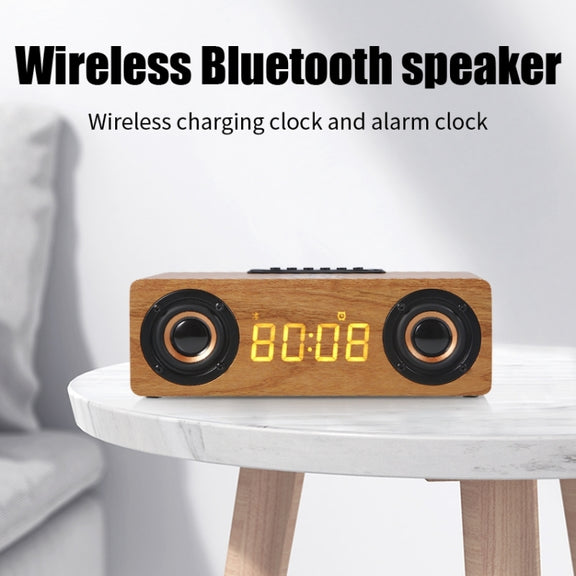 K1 Multifunctional Desktop Wooden Bluetooth Speaker Wireless Loudspeaker(Yellow)