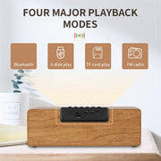 K1 Multifunctional Desktop Wooden Bluetooth Speaker Wireless Loudspeaker(Dark Brown)