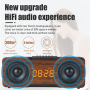 M8C Multifunctional Alarm Clock Bluetooth Speaker(Dark Brown)