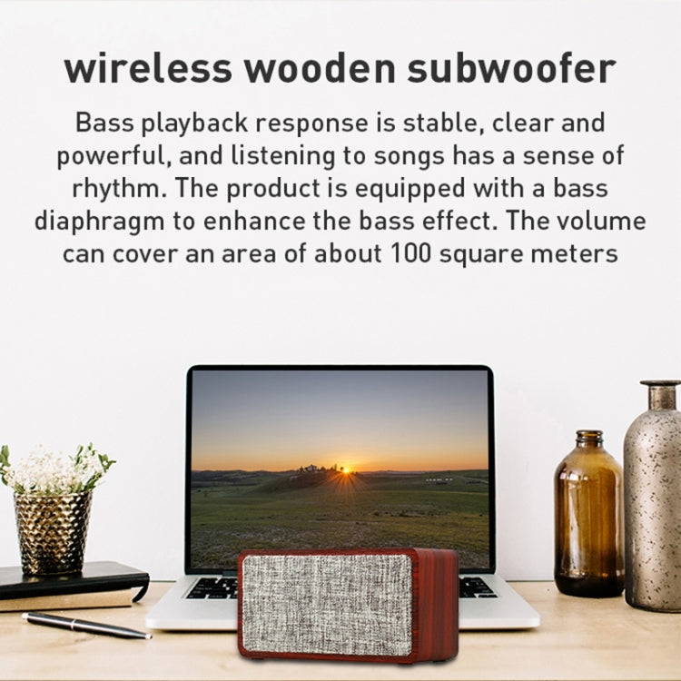 Q2 Subwoofer Wooden Wireless Bluetooth Speaker(Yellow)