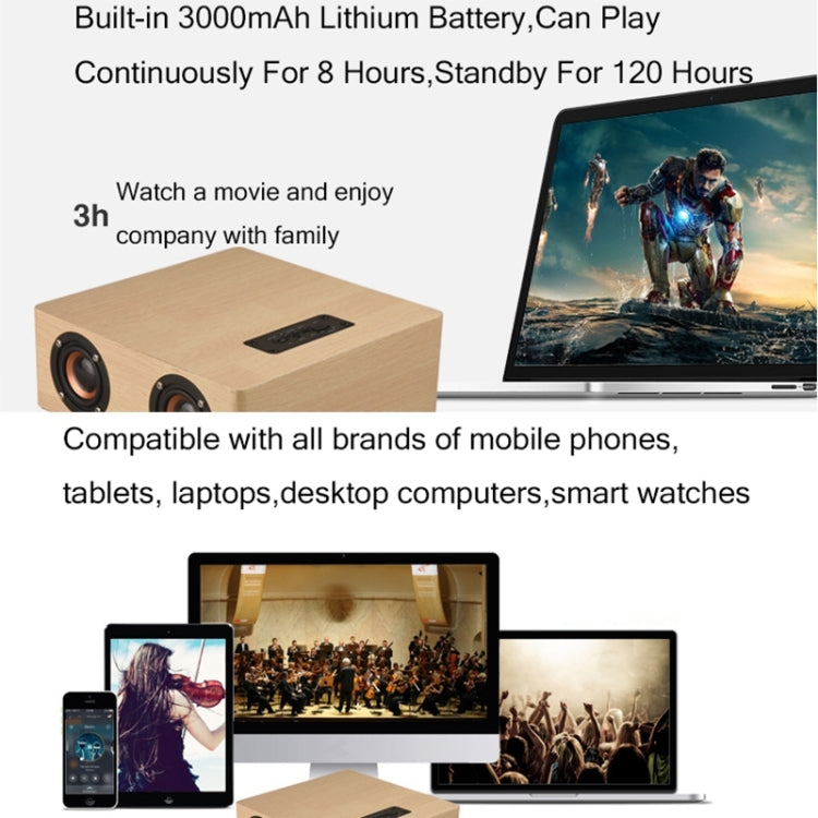 Q5 Home Computer TV Wooden Wireless Bluetooth Speaker(Yellow)