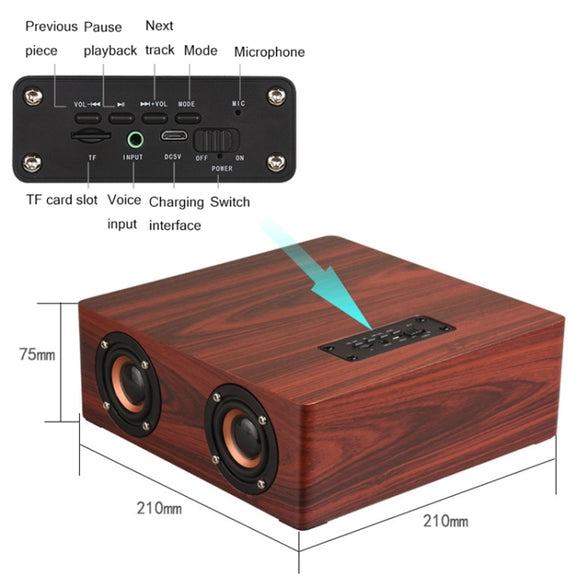 Q5 Home Computer TV Wooden Wireless Bluetooth Speaker(Black Walnut)