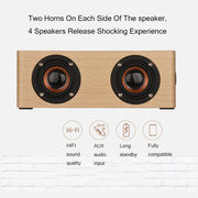 Q5 Home Computer TV Wooden Wireless Bluetooth Speaker(Black Walnut)