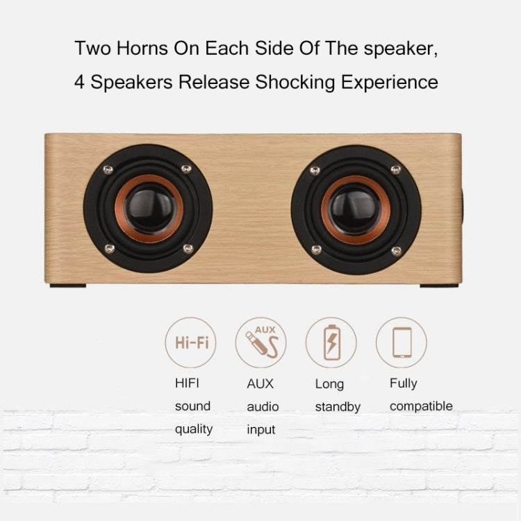 Q5 Home Computer TV Wooden Wireless Bluetooth Speaker(Black Walnut)