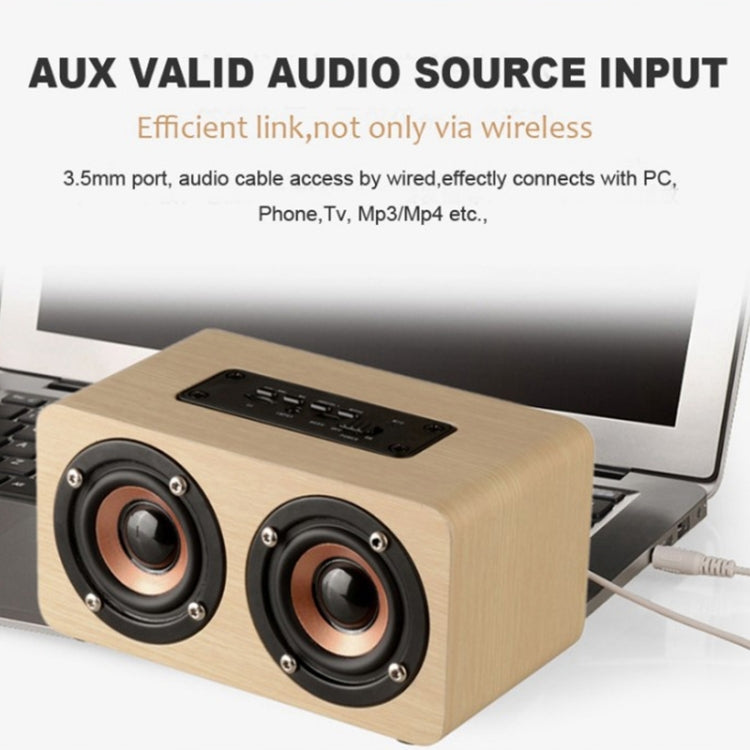 W5+ Wooden Wireless Bluetooth Speaker(Light Yellow)